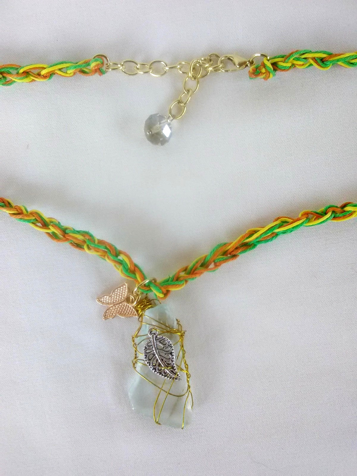 Boho Beach Glass Charms Pendant Necklace 21″ Women’s Jewelry US Seller Gift