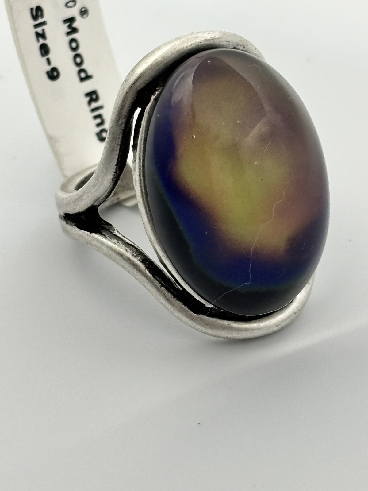 MOJO JEWELRY Antique Sterling Silver Plating Oval Stone Mood Ring Size 8