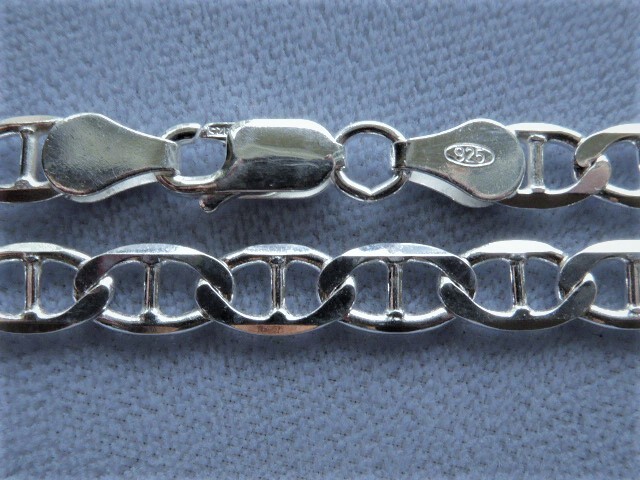 10.5″ ANKLE BRACELET 4mm ITALIAN STERLING SILVER MARINA STYLE ITALY 925