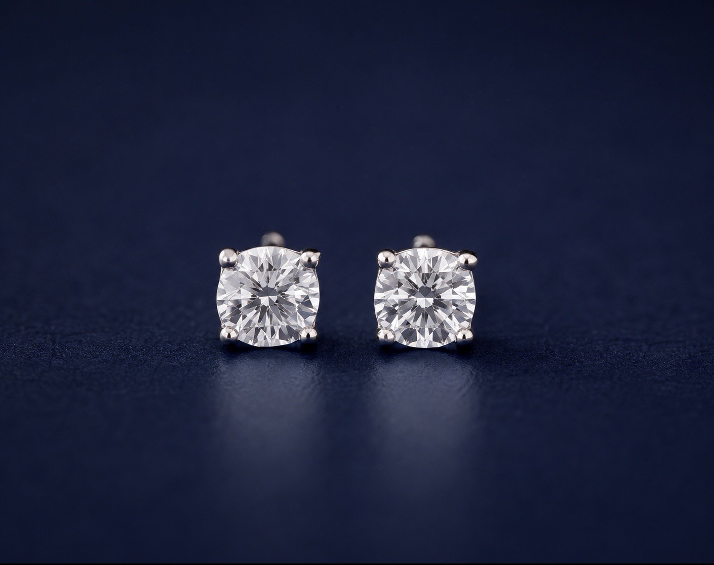 1 Ctw Lab Created Diamond Stud Earrings Real Nice Quality Platinum 950