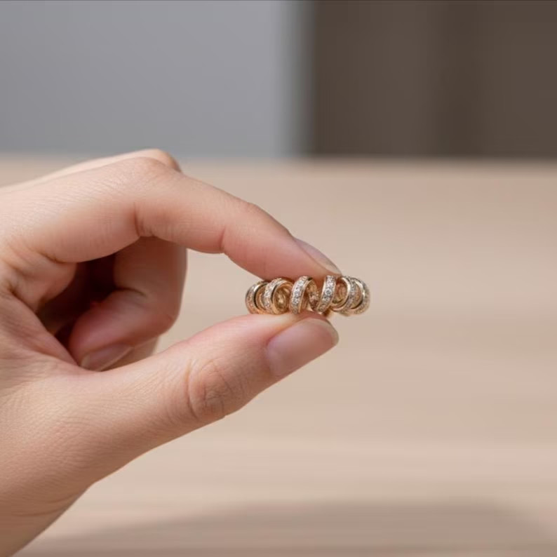 2.97 Ct Round Simulated Diamond Spring Style Wedding Ring 14k Yellow Gold Plated