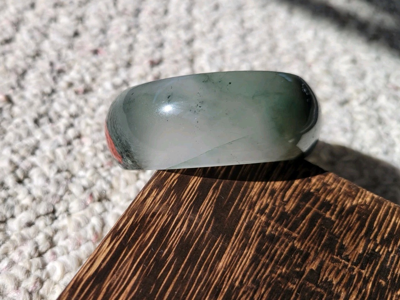 Natural Dragon Blood Jasper Stone Quartz Bangle 55mm-56mm Bracelet Heliotrope