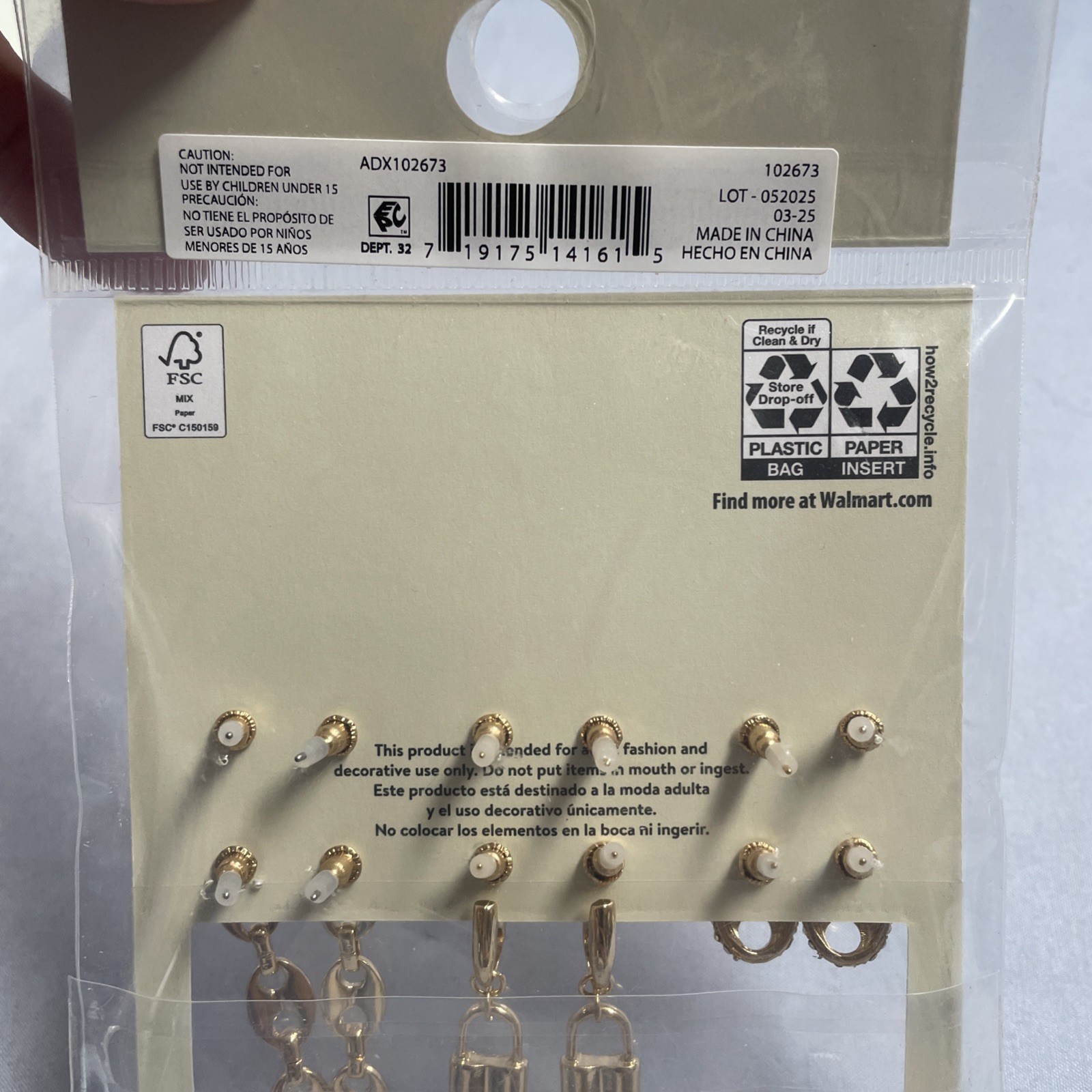 No Boundaries Hypoallergenic 6-Pair Gold Toned Heart Earrings Set New