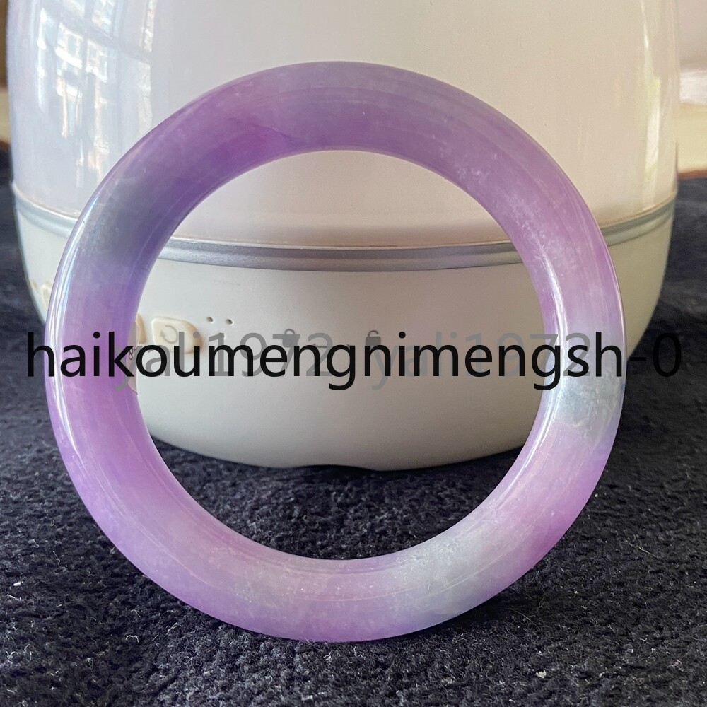 Certified Grade A Lavender 59-60mm Burma Jade jadeite Circle Bangle Bracelet