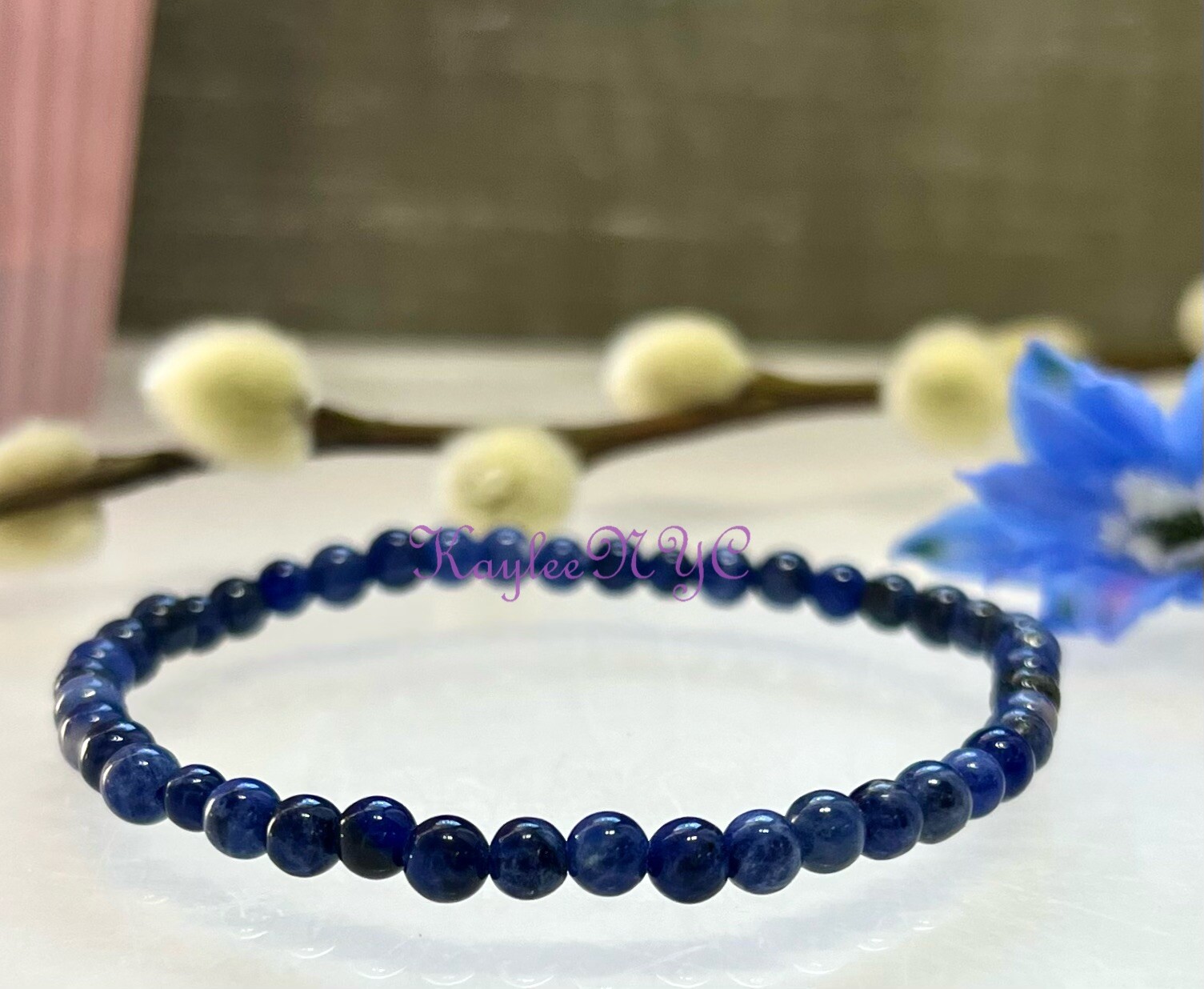 Wholesale Lot 6 Pcs Natural Sodalite 4mm 7.5” Crystal Stretch Bracelet