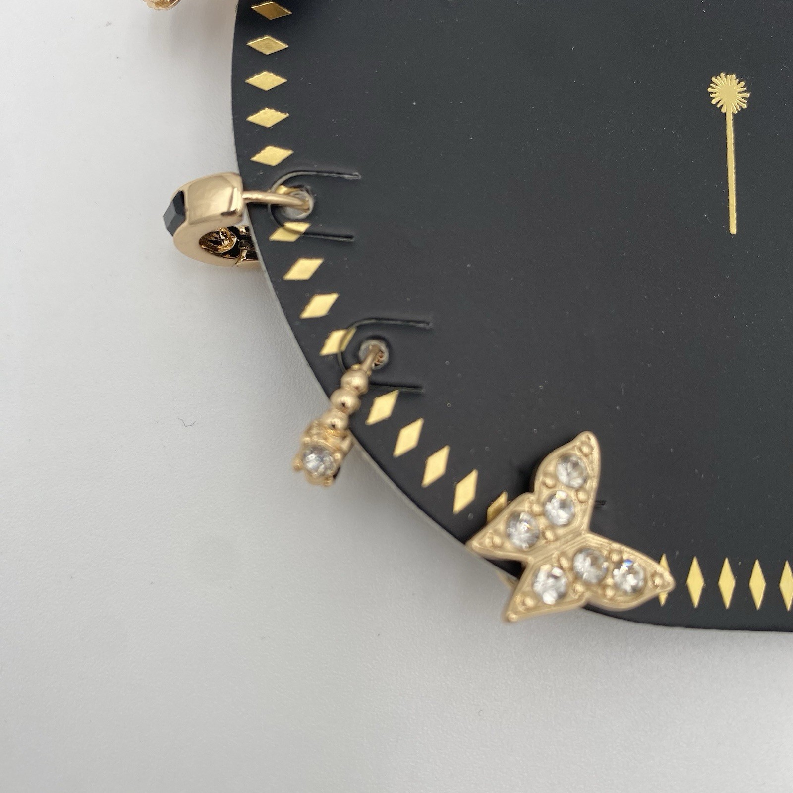 Wicked 8 Other Reasons Revolve Earrings & Ear Cuffs Set Butterfly Gold CZ Stones