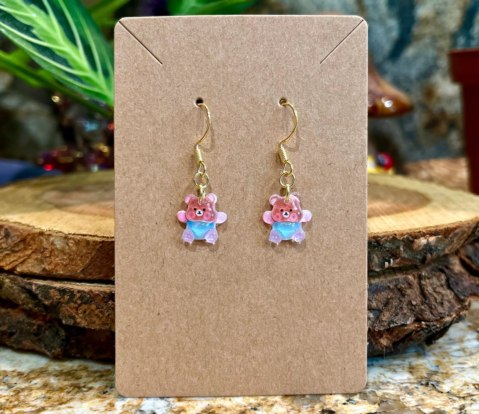 18K Gold Plated Teddy Bear Animal Cartoon Y2K Style Fun Cute Handmade Earrings