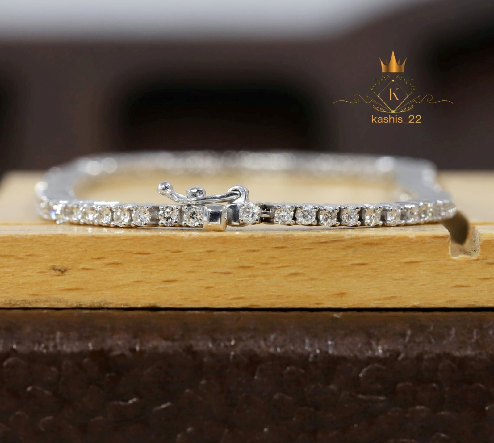 7′ Inch Long Tennis Wedding Bracelet Solid 14K White Gold Round Cut VVS1 5 Carat