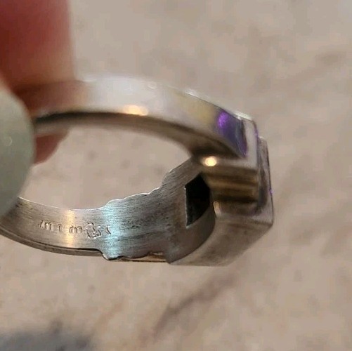 Ring ~ Red Stone ~ Silver? ~ Service Award ~ Size 6 ~ 6.25