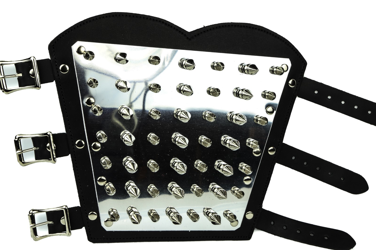 Metal Plate 1″ Spike Gauntlet Bracer Genuine Leather Heavy Metal By Funkplus