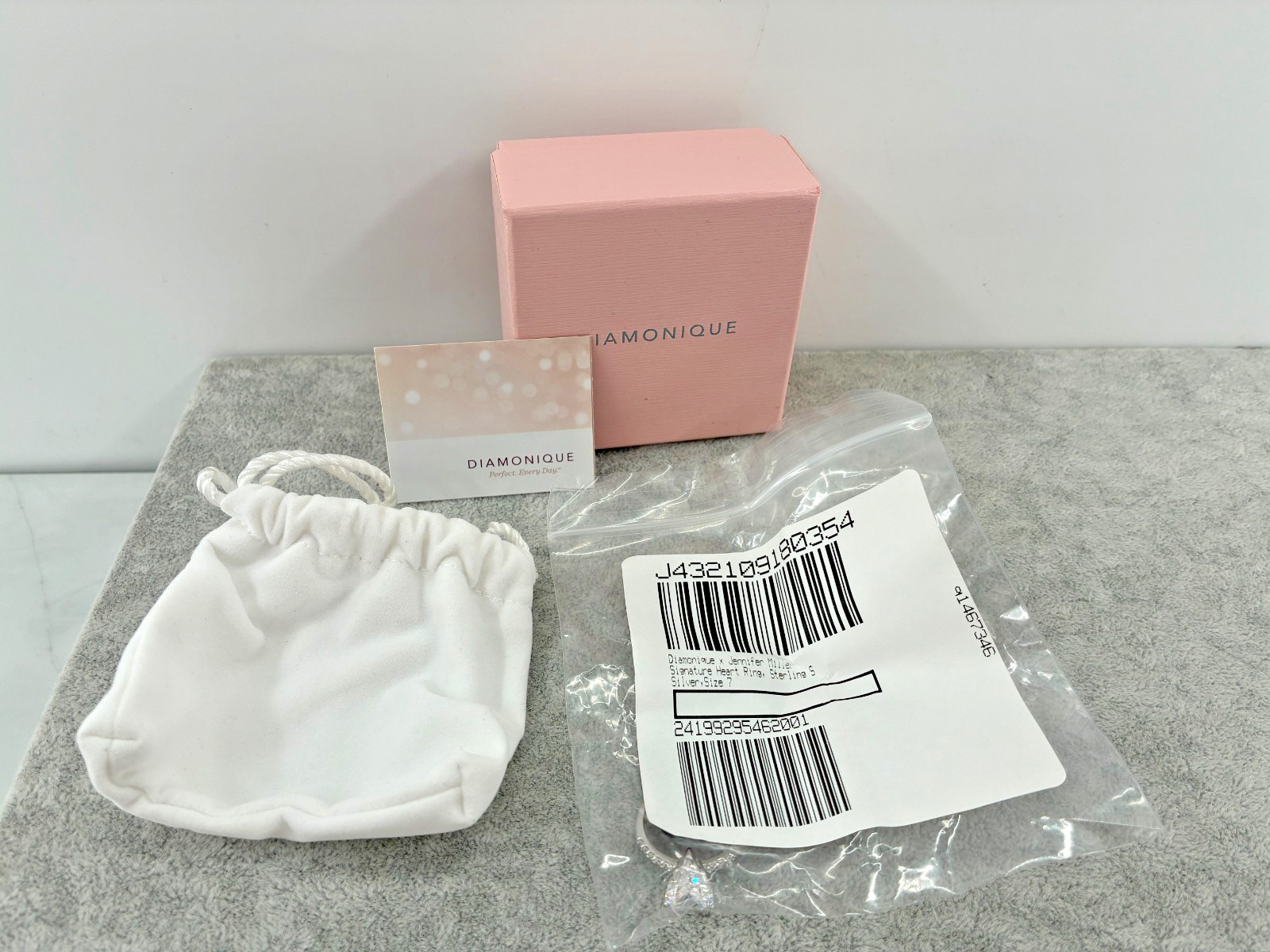Diamonique Jennifer Miller Heart Ring Pave Stones Sterling Silver Ring Sz 7