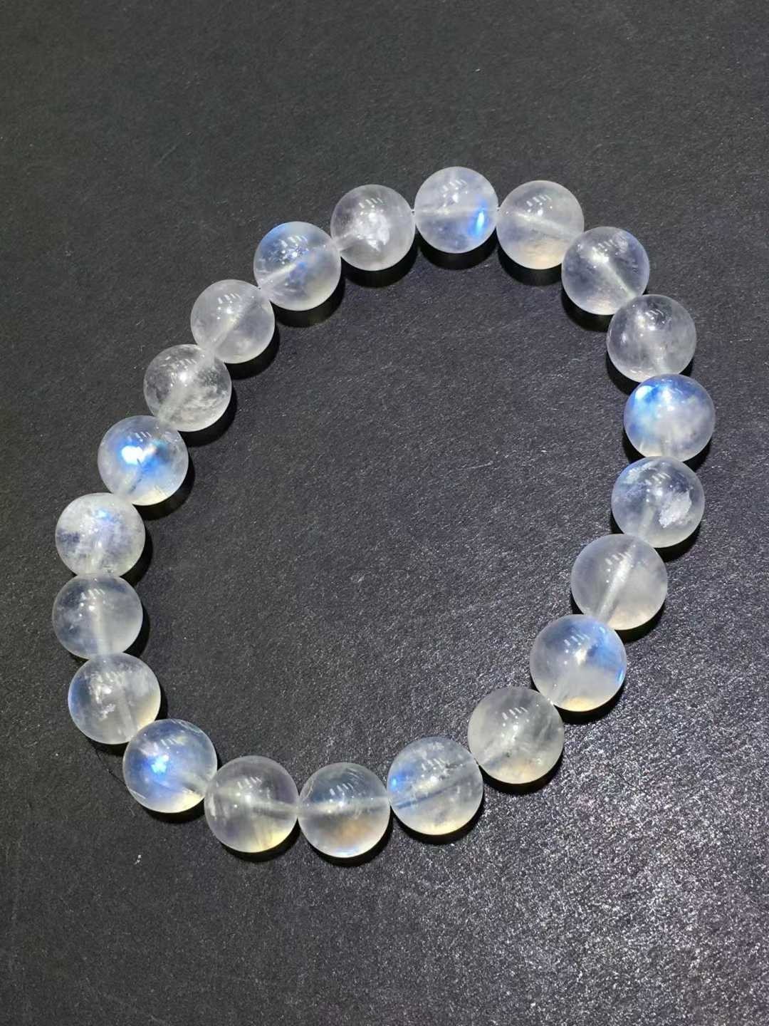 Natural moonstone Quartz Crystal Round Beads bracelet AAAAA