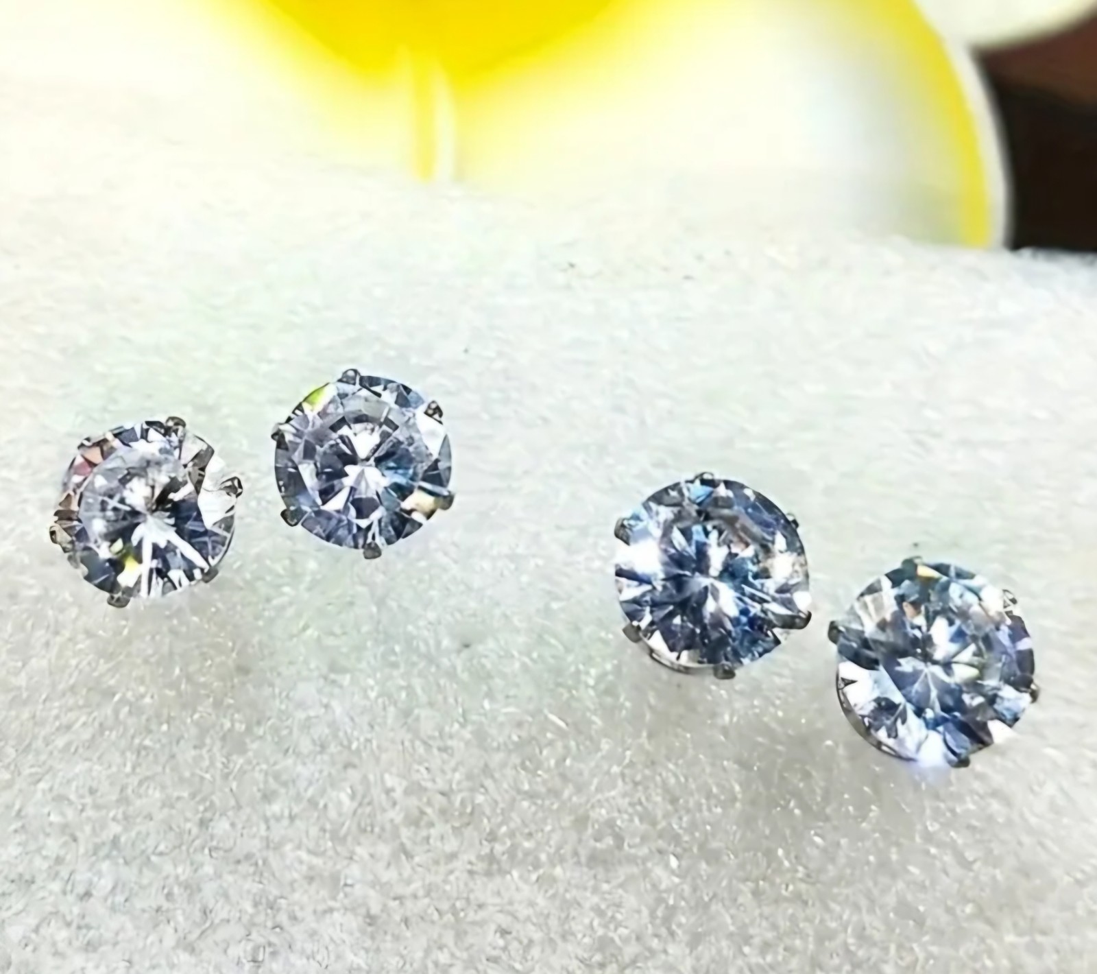 Exquisite 6 mm Diamond Cut Earring Pair Silver-Plated Will Enhance Many Outfits