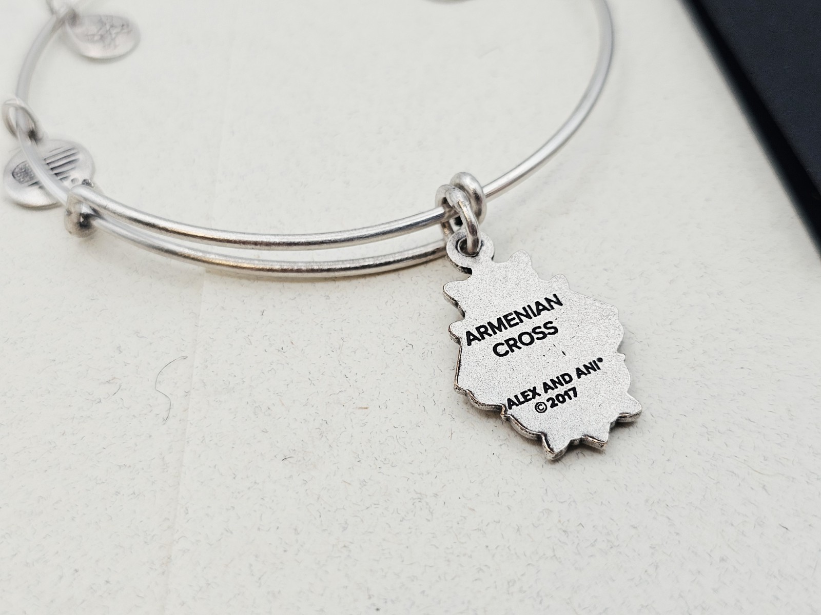 Alex And Ani ” Armenian Cross ” Silver Charm Bangle Bracelet ✨️
