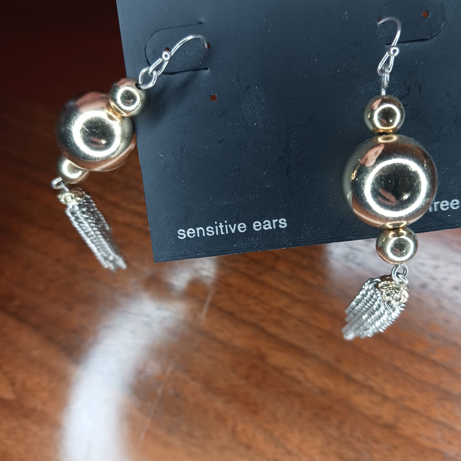 Sterling Silver Earrings Dangle Tassel Bead & Hook Sensitive Ears Nickle Free