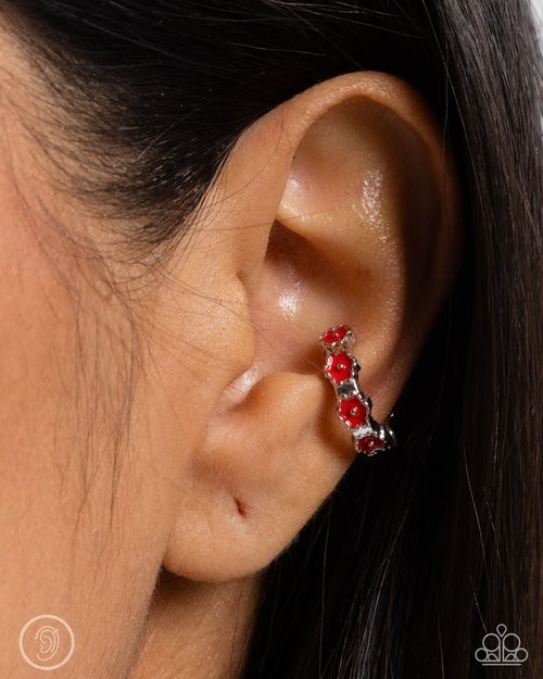 Darling Daydream Red Earring Cuff
