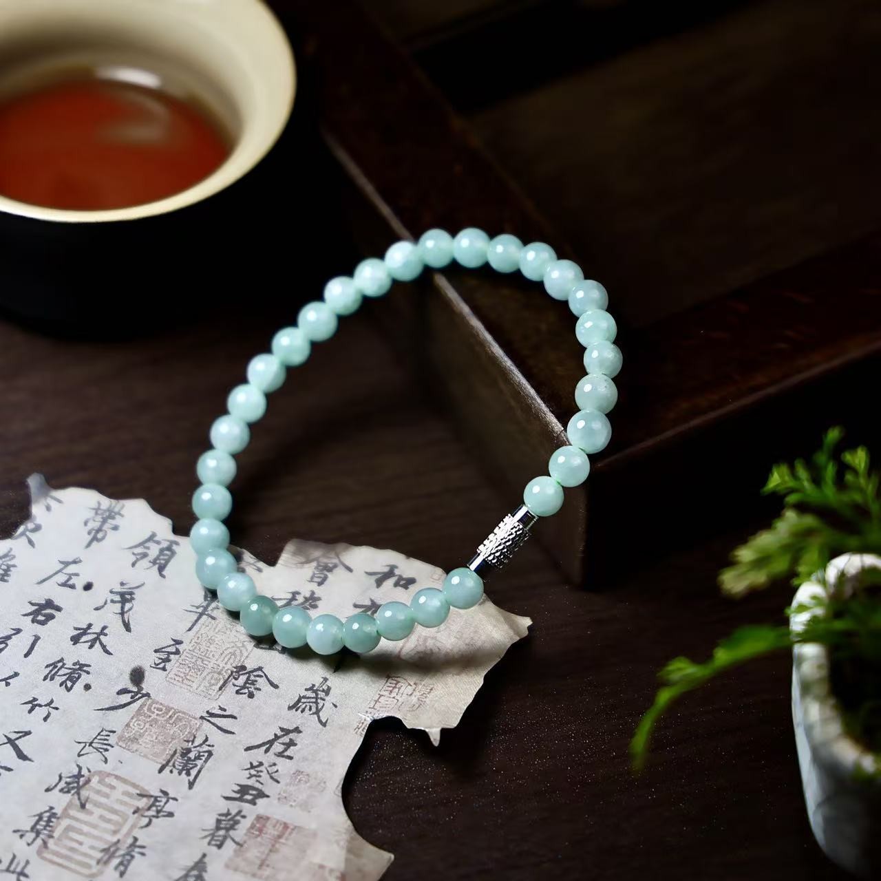 Certified Burma Natural jadeite A-grade ice jade bracelet for women 5mm