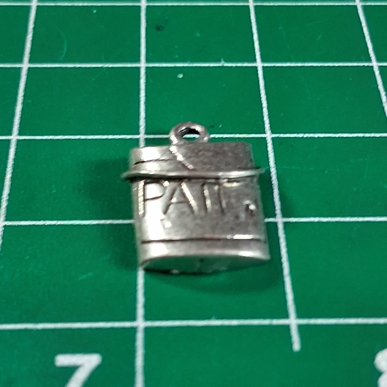 Vintage Silver Tone Paint Can Gallon Bucket Charm
