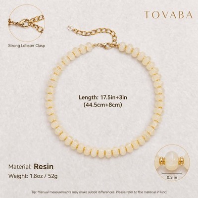 Resin Beaded Choker Necklace for Women, Colorful Lightweight Statement Jewelry f