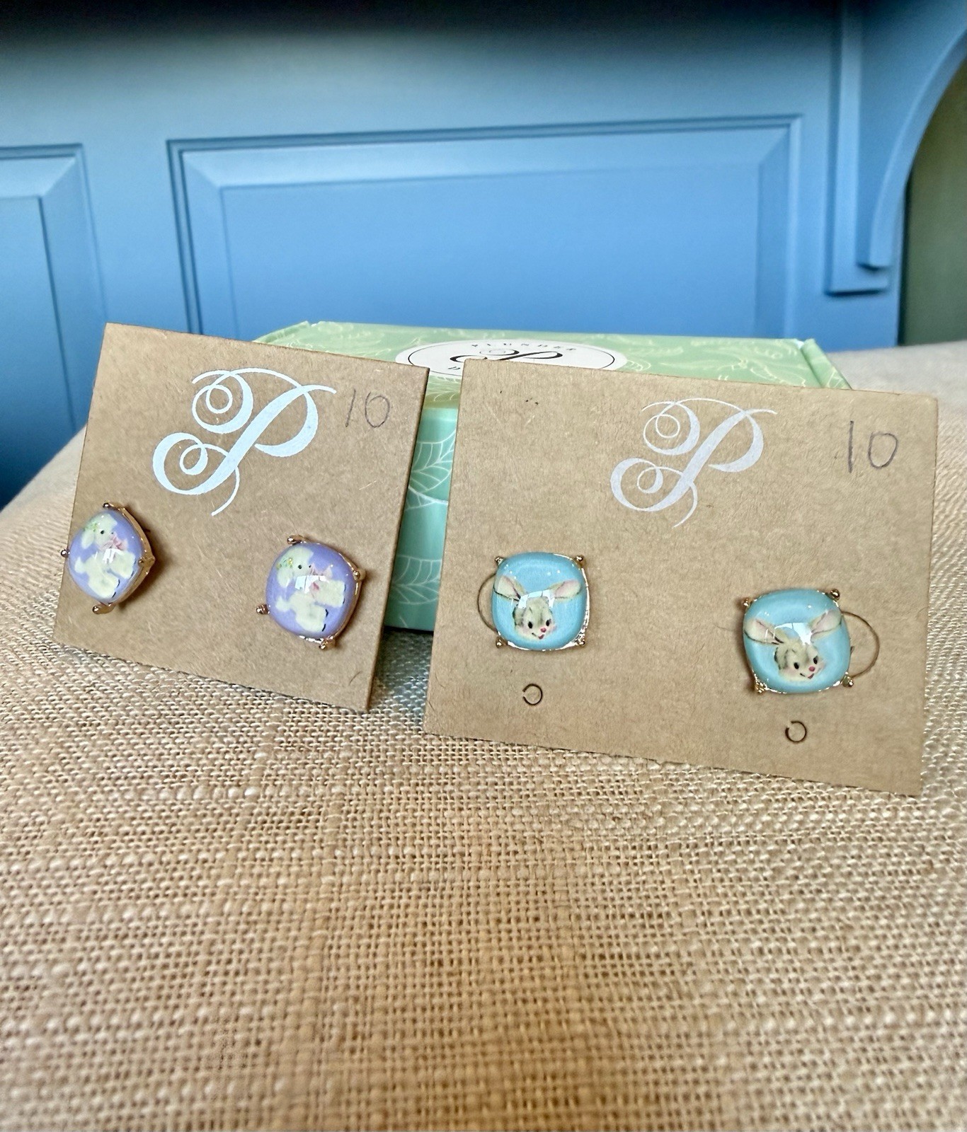 NWT Plunder Fashion Jewelry 2 Pairs Brock Gold Easter Bunny Lamb Stud Earrings