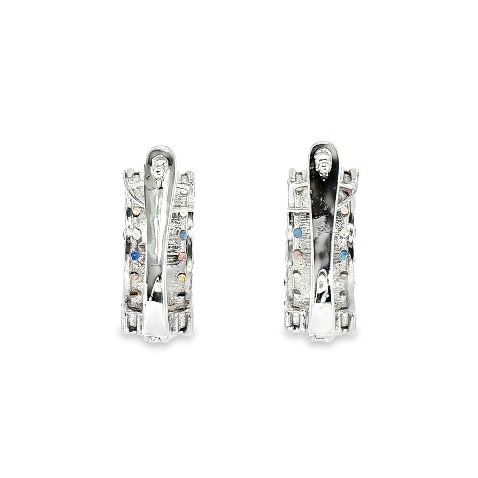 925 Sterling silver Earing Round 2.50MM Multi-Sapphire Gemstone Jewelry.