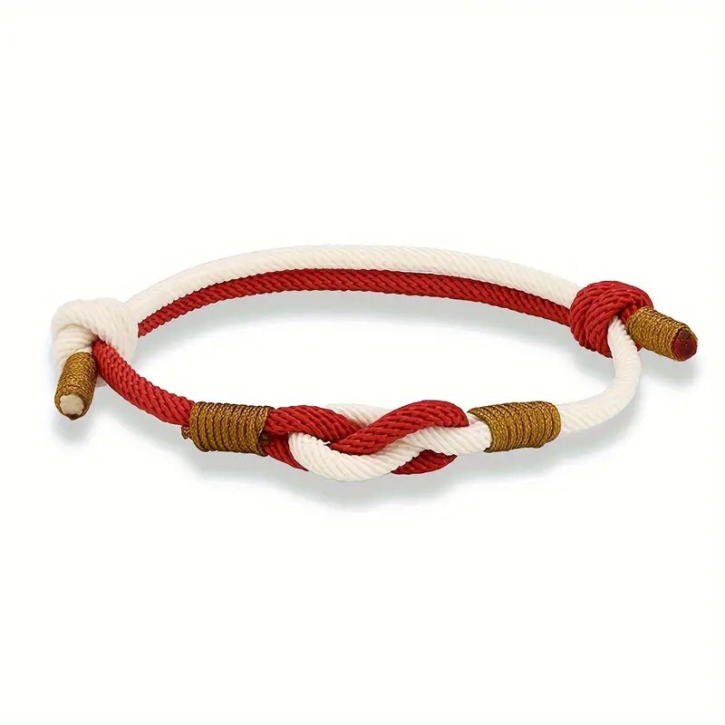 Adjustable Knitted Rope Milan Nylon Cord Lucky Knot Bracelet for Men and Women