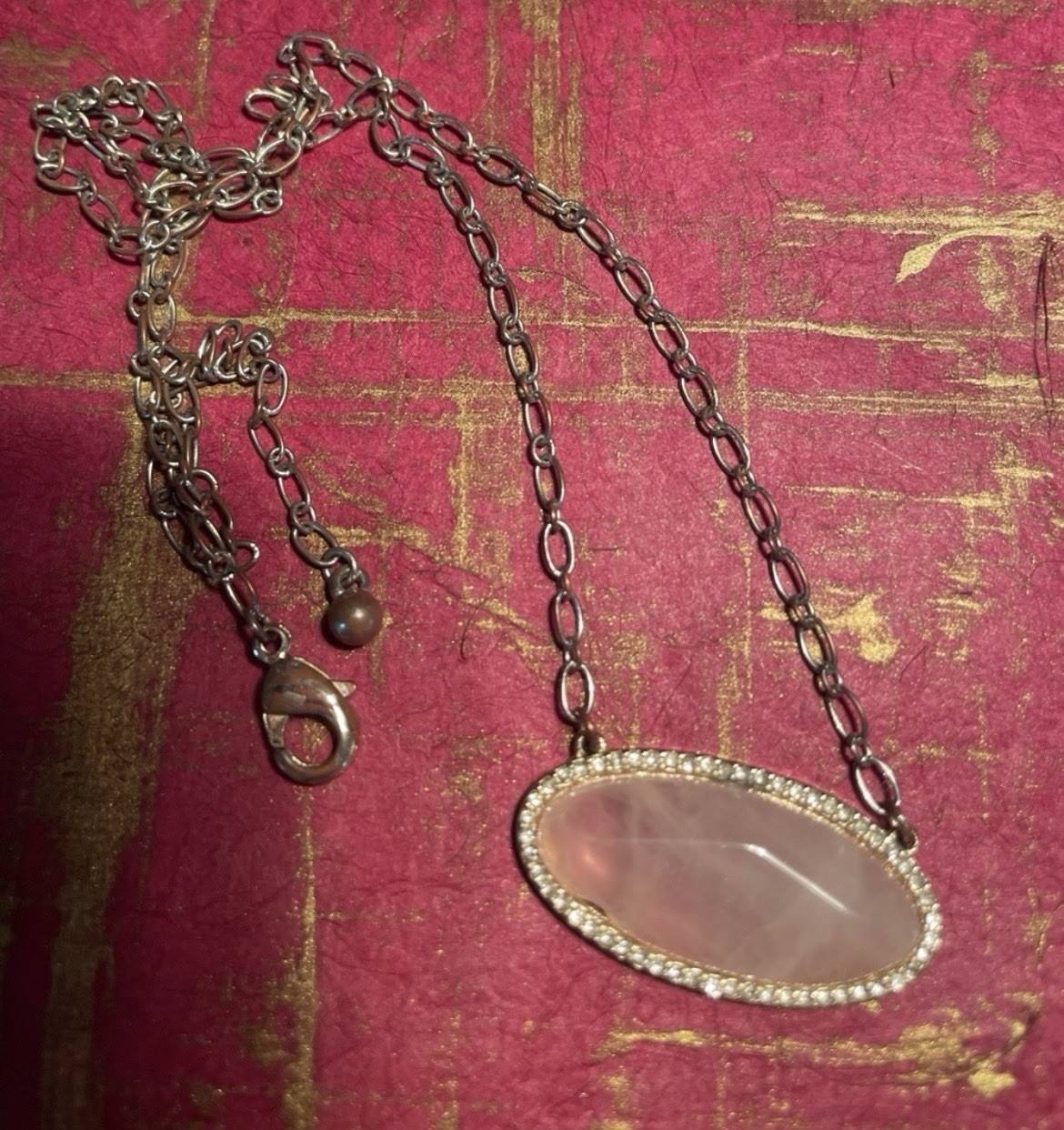 Kendra Scott Eliza Rose Quartz and Cubic Zirconia Pendant Necklace