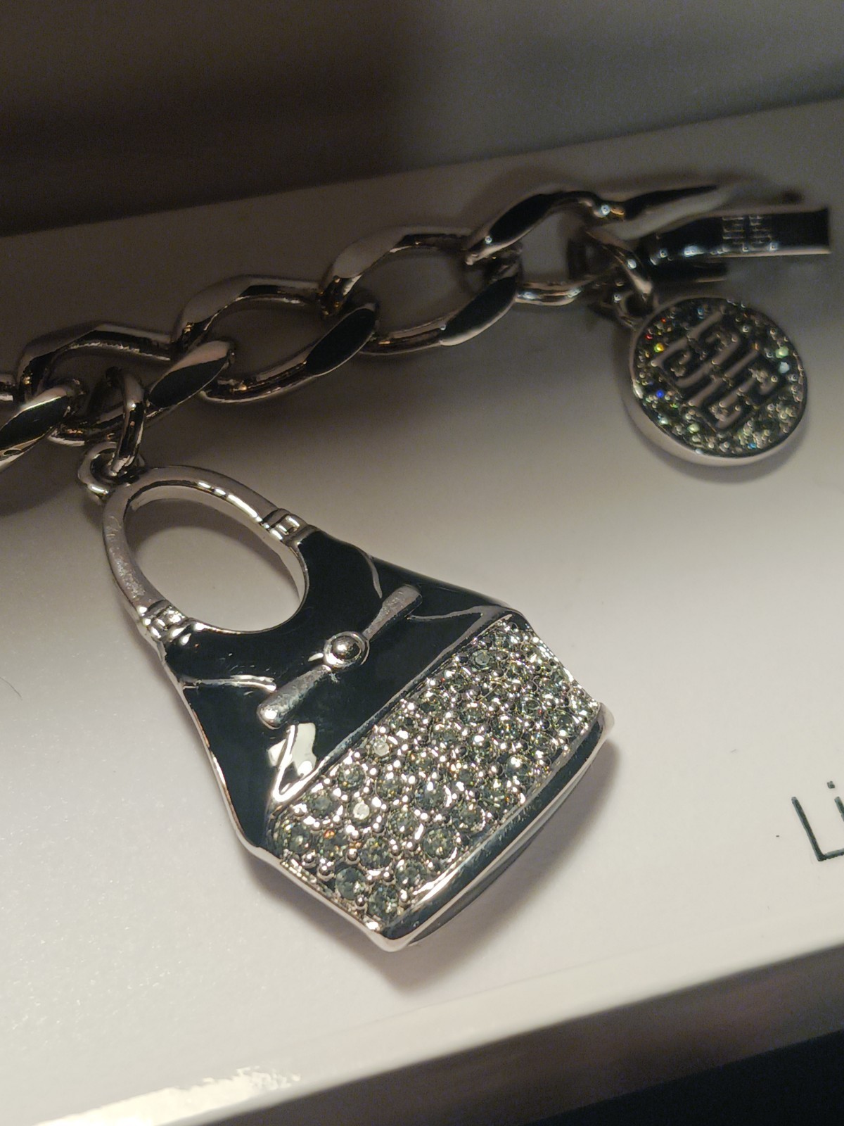 Givenchy Limited Edition Silver Tone Charm Bracelet Swarovski Crystals NEW