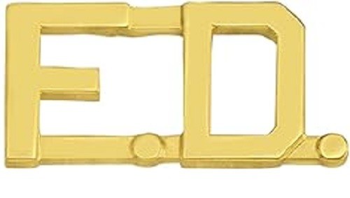F.D. FIRE DEPARTMENT Gold Letters Lapel Pin