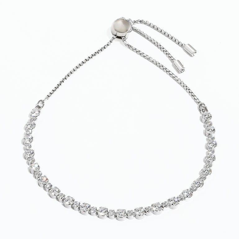 Swarovski Bracelet Matrix Tennis Clear Silver 24cm Adjustable Jewelry