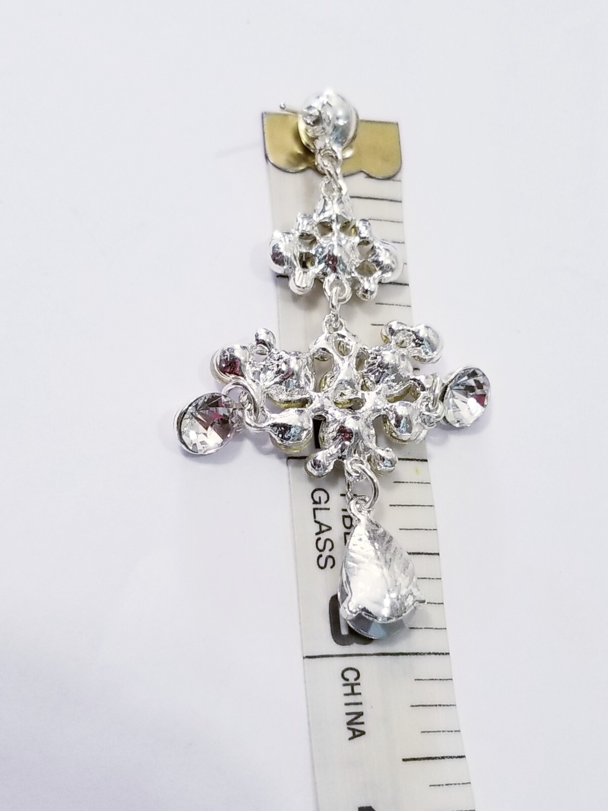Clear Rhinestone Drop Earrings Bridesmaid Prom Pageant Jewelry 3 inch