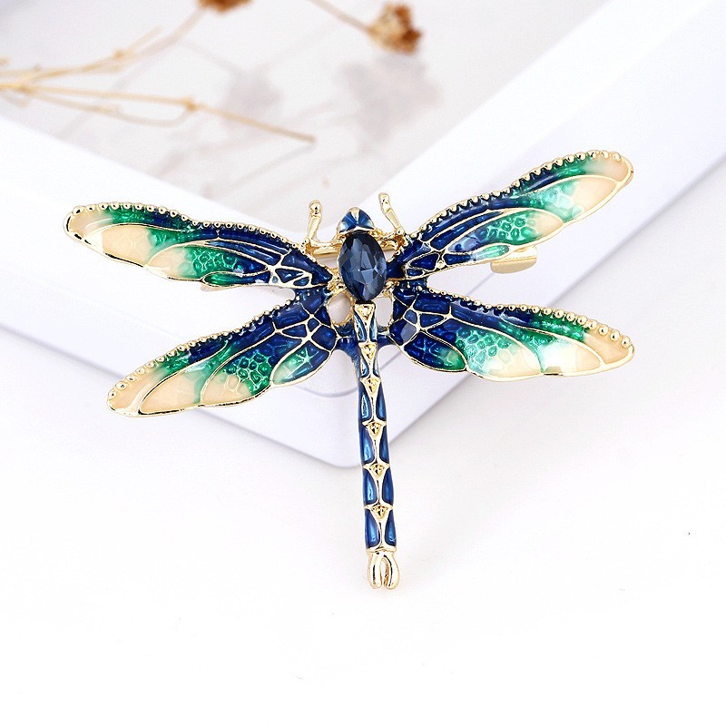 Crystal Vintage Dragonfly Brooch Insect Brooches for Women Pins Jewelry