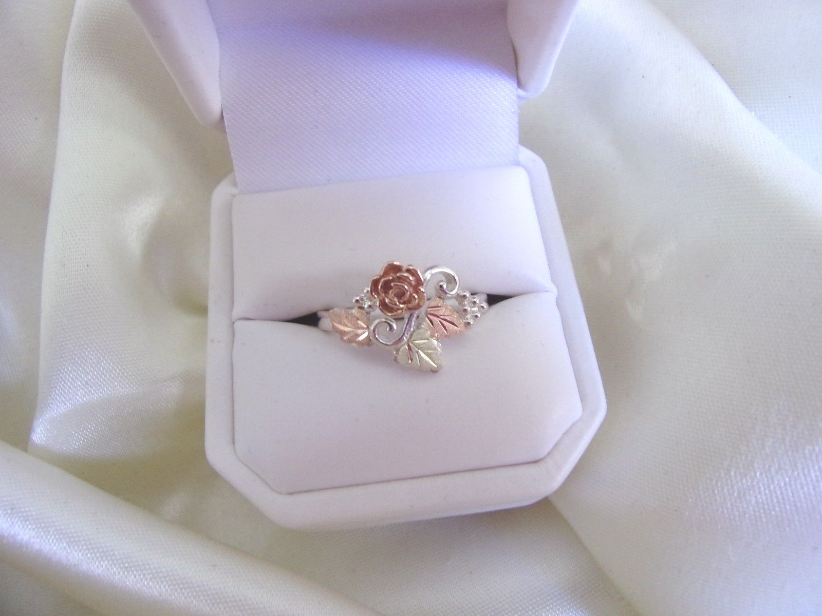 12K BLACK HILLS SOLID GOLD LEAFS Rose Ring Size 6, 9, 10, Only