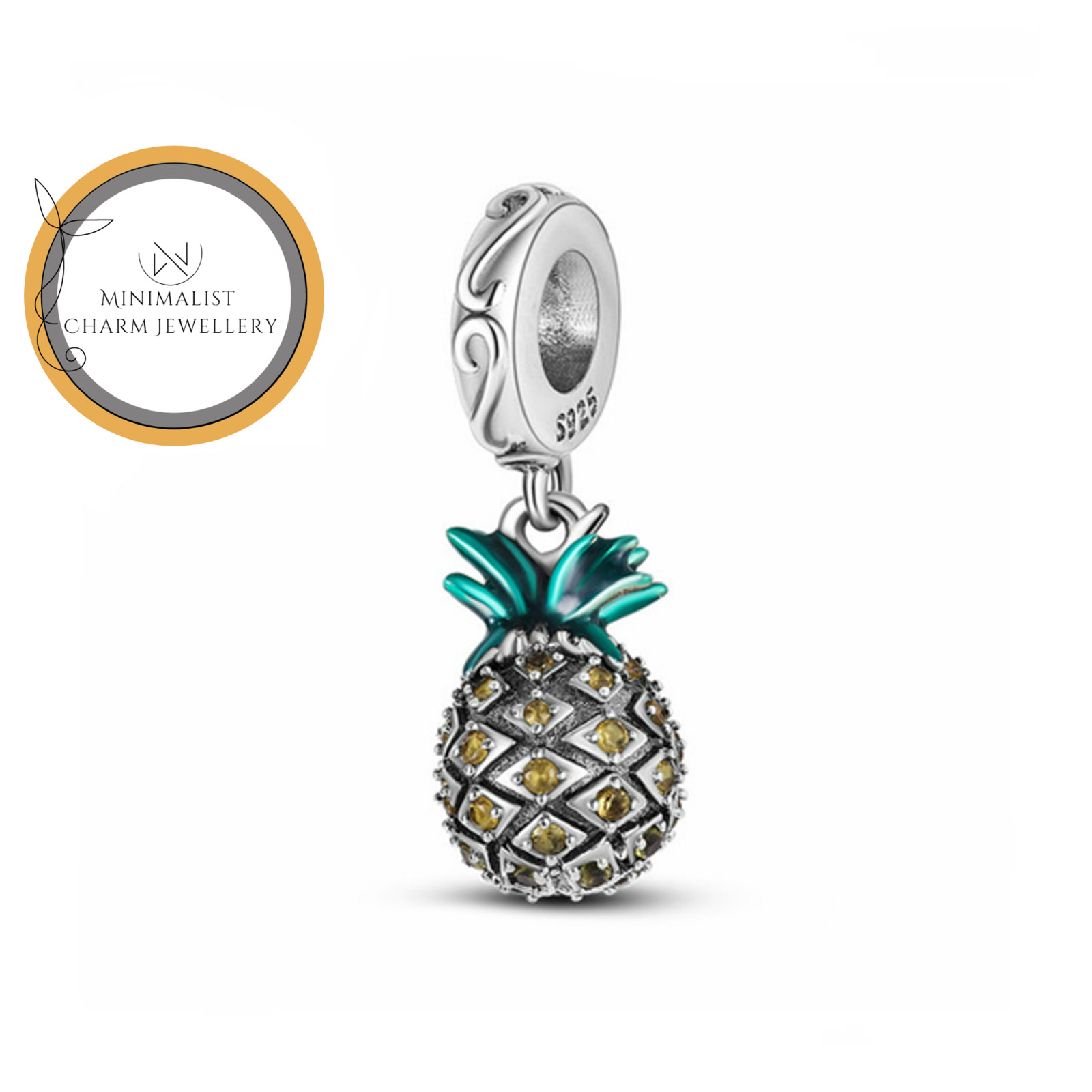 Pineapple Charm. Fruit Charm, Pineapple Pendant Charm, Silver Charm, Women Gift