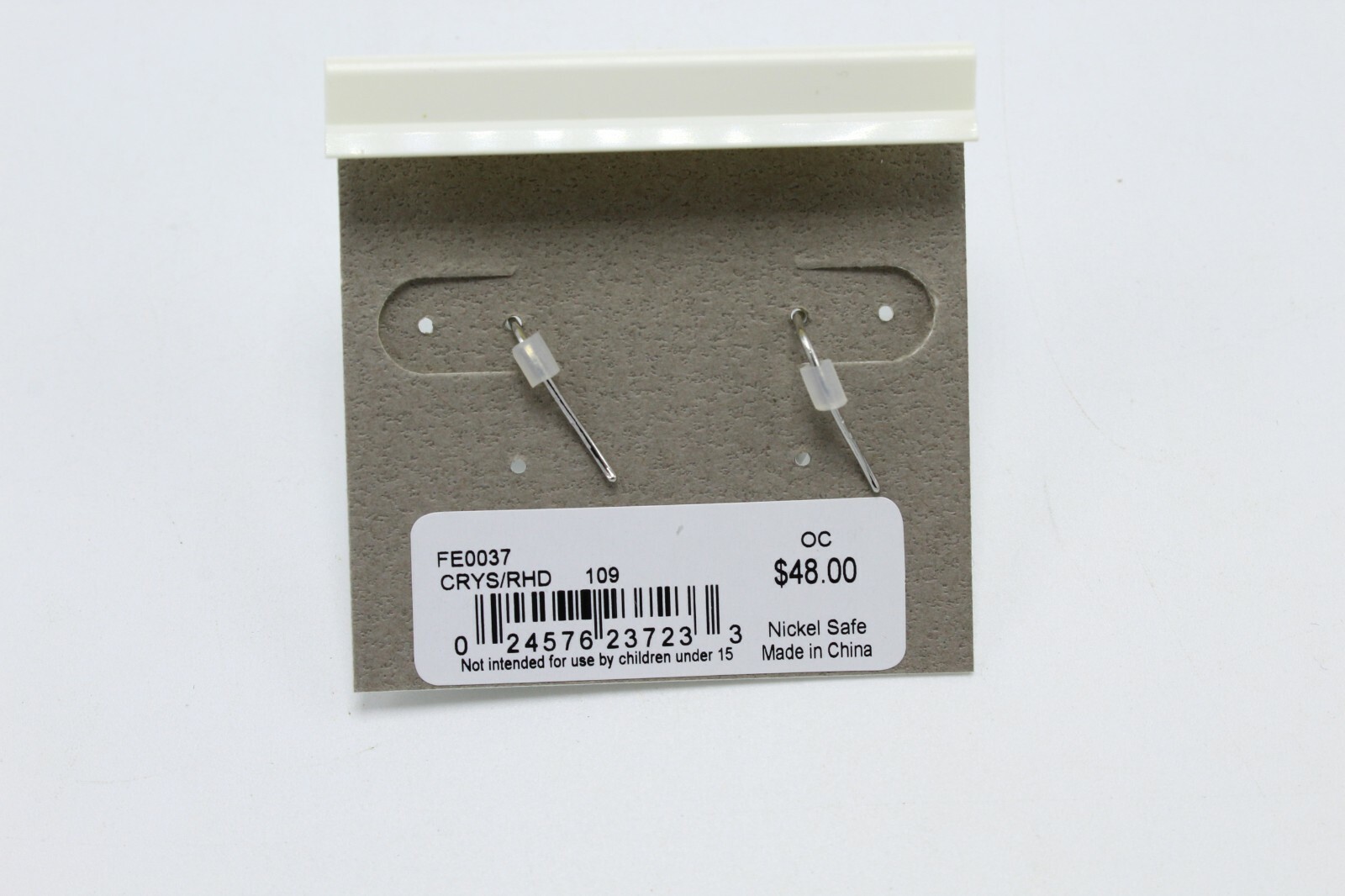 New French Connection Silver Crystal Irregular Stone Drop Earrings $48 Tag #FC26