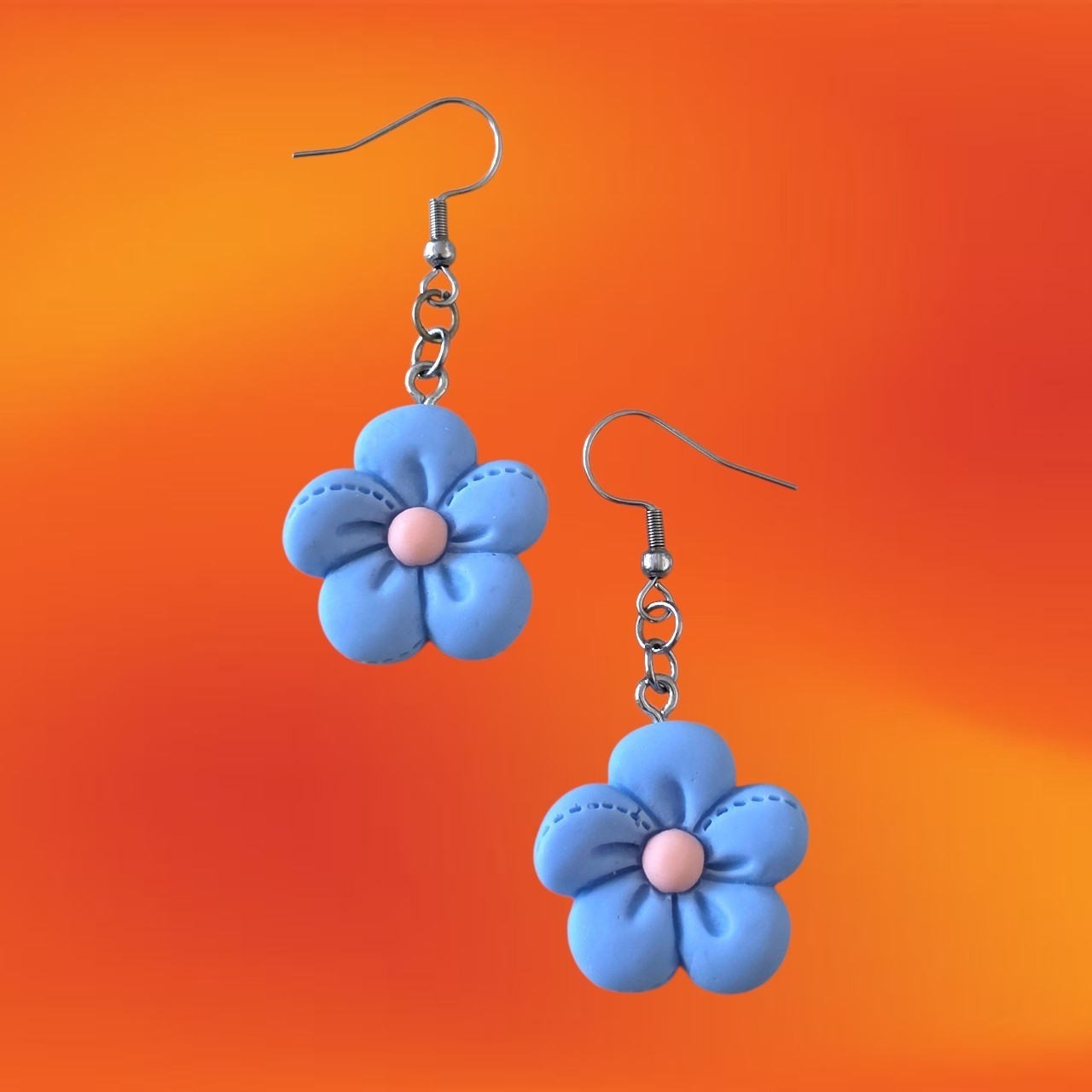 NEW Handmade Purple Hibiscus Flower Stainless Steel Earrings Cute Cool 1 Pair AU