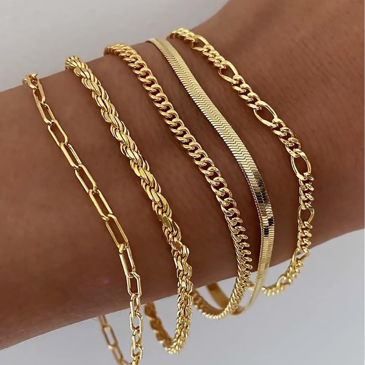 Bohemian Minimalist Metal Chain Jewelry Set for Women Fashion Gift