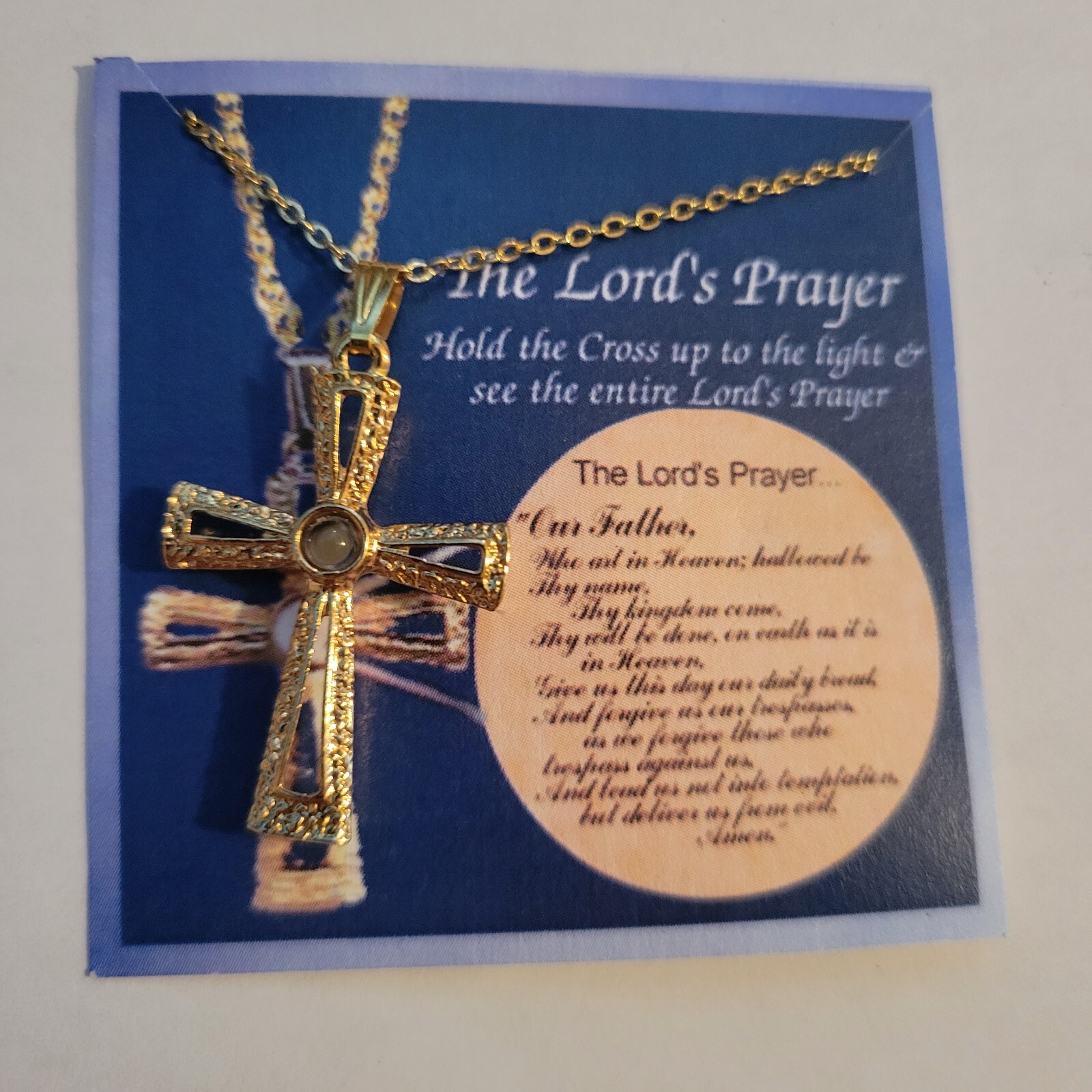 Lord’s Prayer Cross Necklace