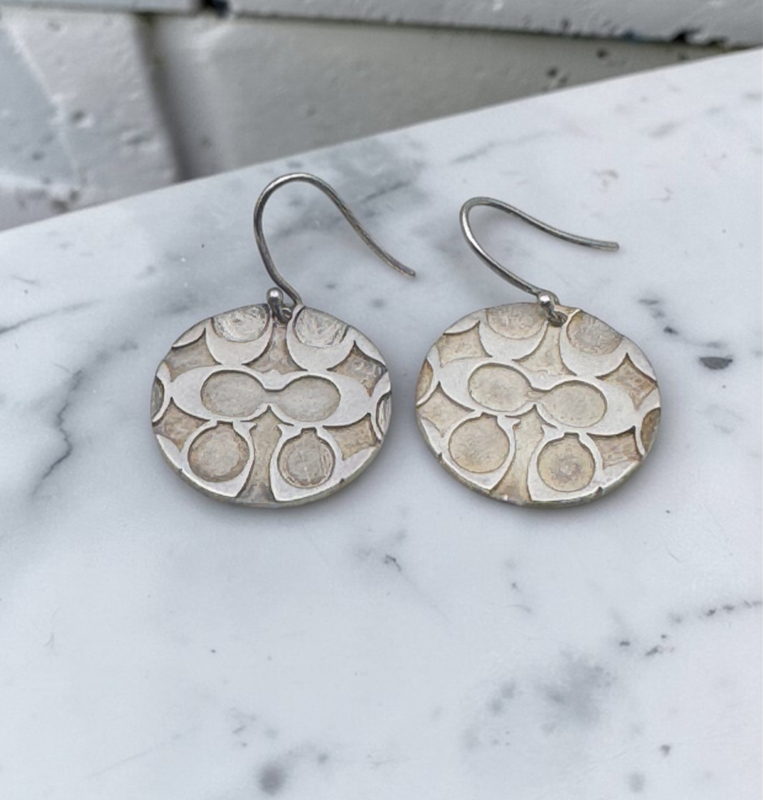 Coach Vintage Signature C Charms Earrings Precious Metal Sterling Silver 925 Y2K