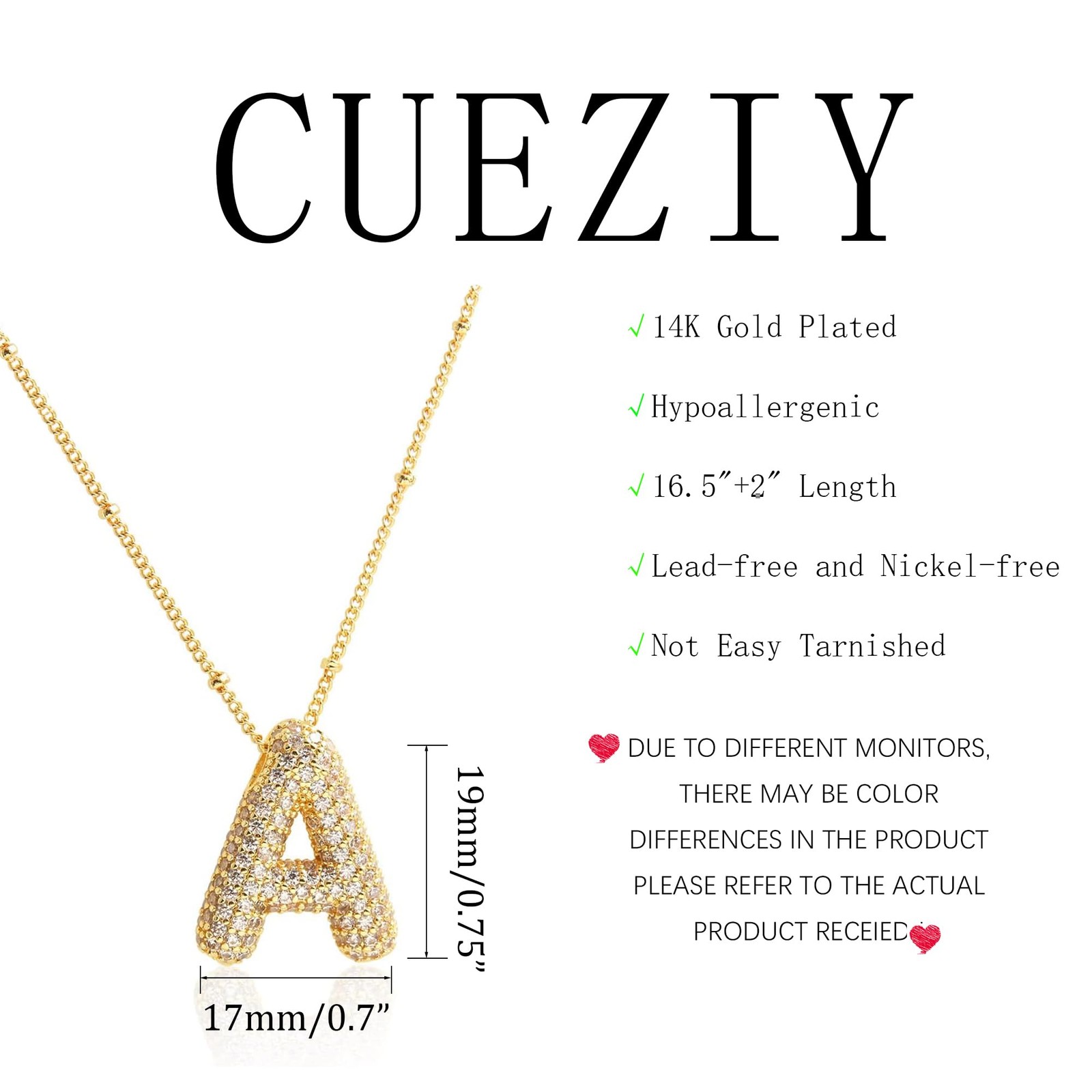 Bubble Letter Letter Necklace for Women Teen Dainty Balloon Initial Necklaces…