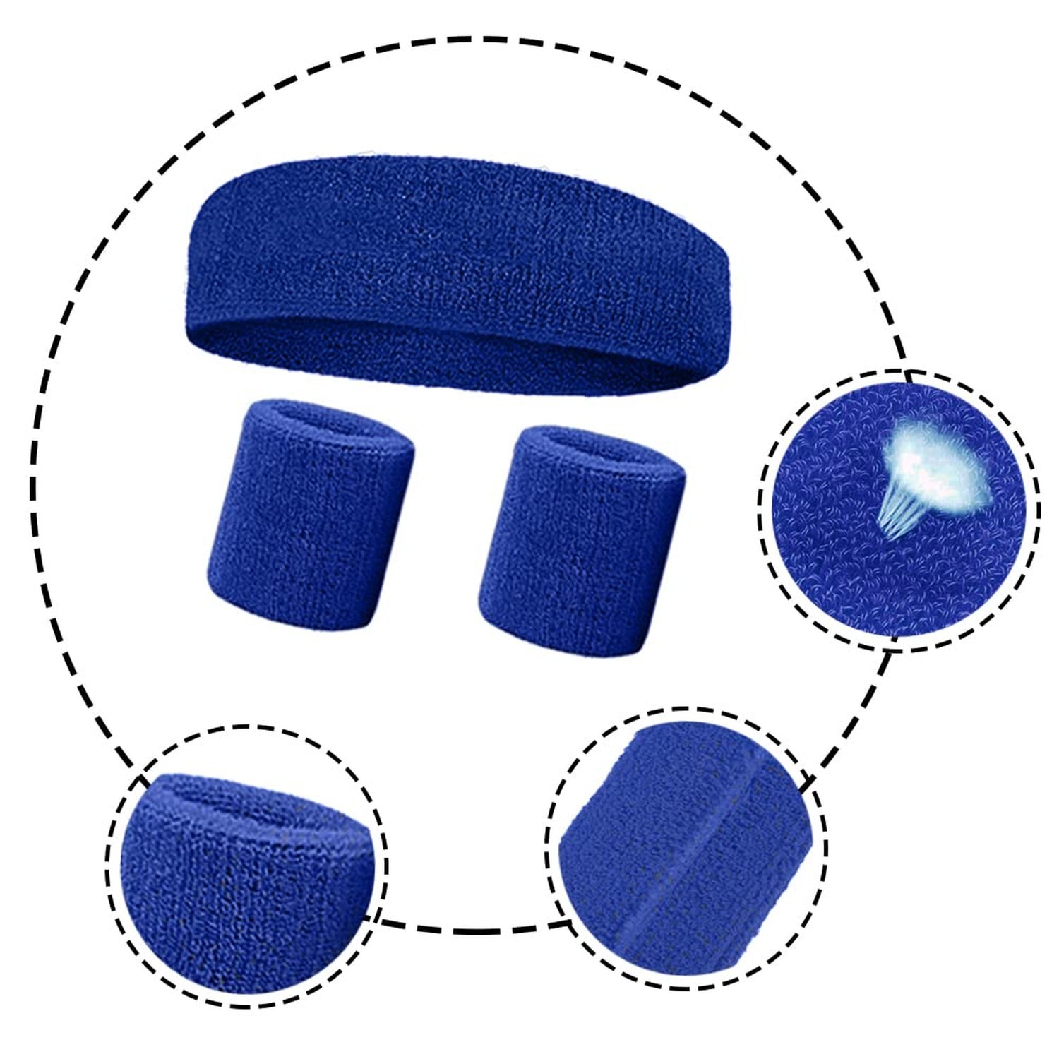 Sports Sweat Bands for Men -12 Pack Sports Headband and Wristbands, Sweatband…