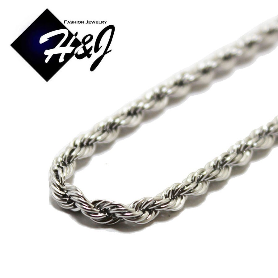 20″MEN’s Stainless Steel 3.5mm Silver Smooth Rope Chain Necklace