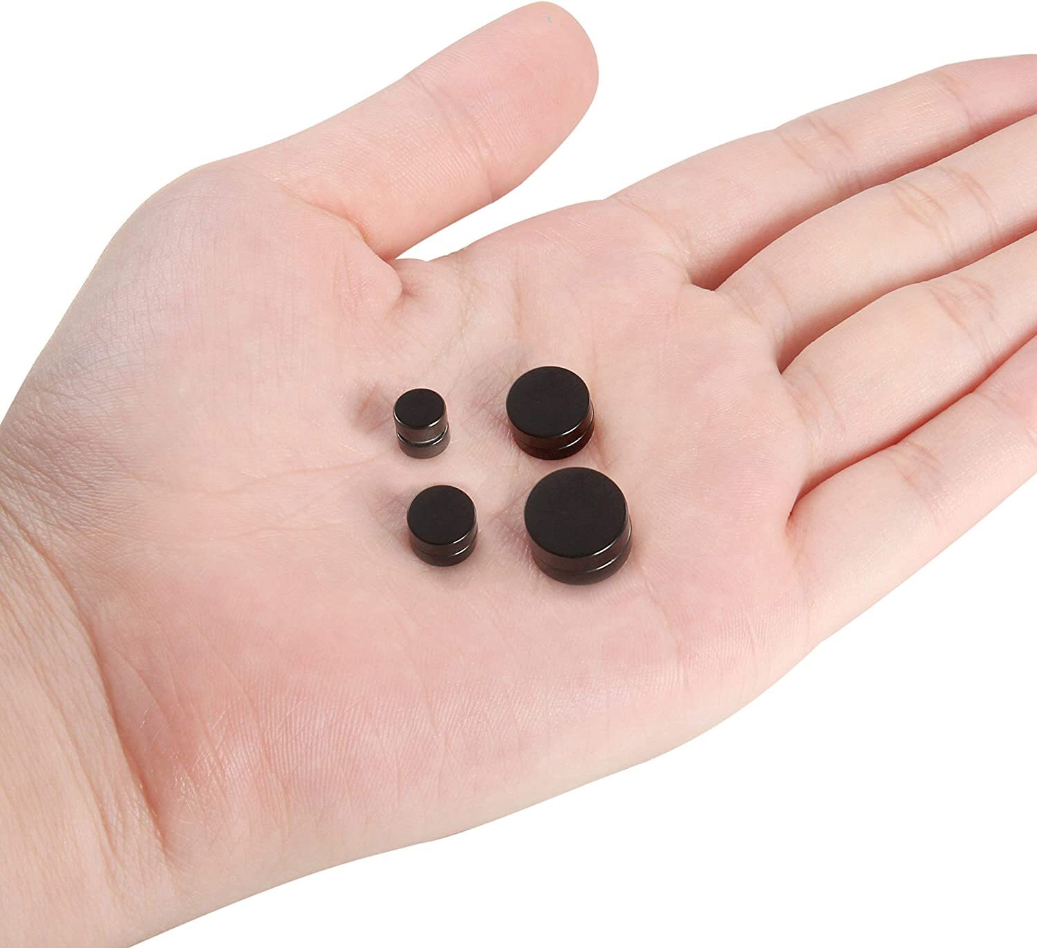 Men Women Magnetic Stainless Steel Stud Earrings Ear Plugs Non-Piercing Clip On