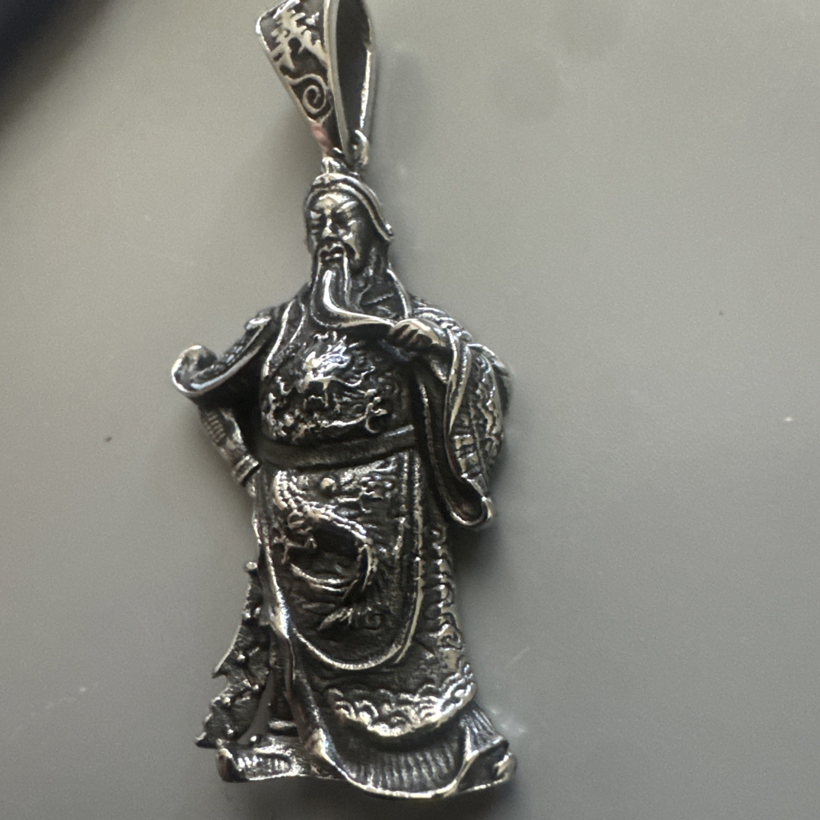 Guan Yu Gong Chinese General 3 Kingdoms Pendant Stainless Steel 24 Inch Chain