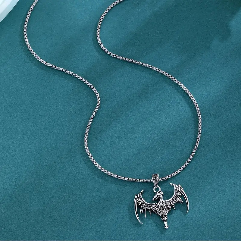 Dragon Celtic Knot Necklace Jewelry Vintage Silvery Magical Gothic Pendant