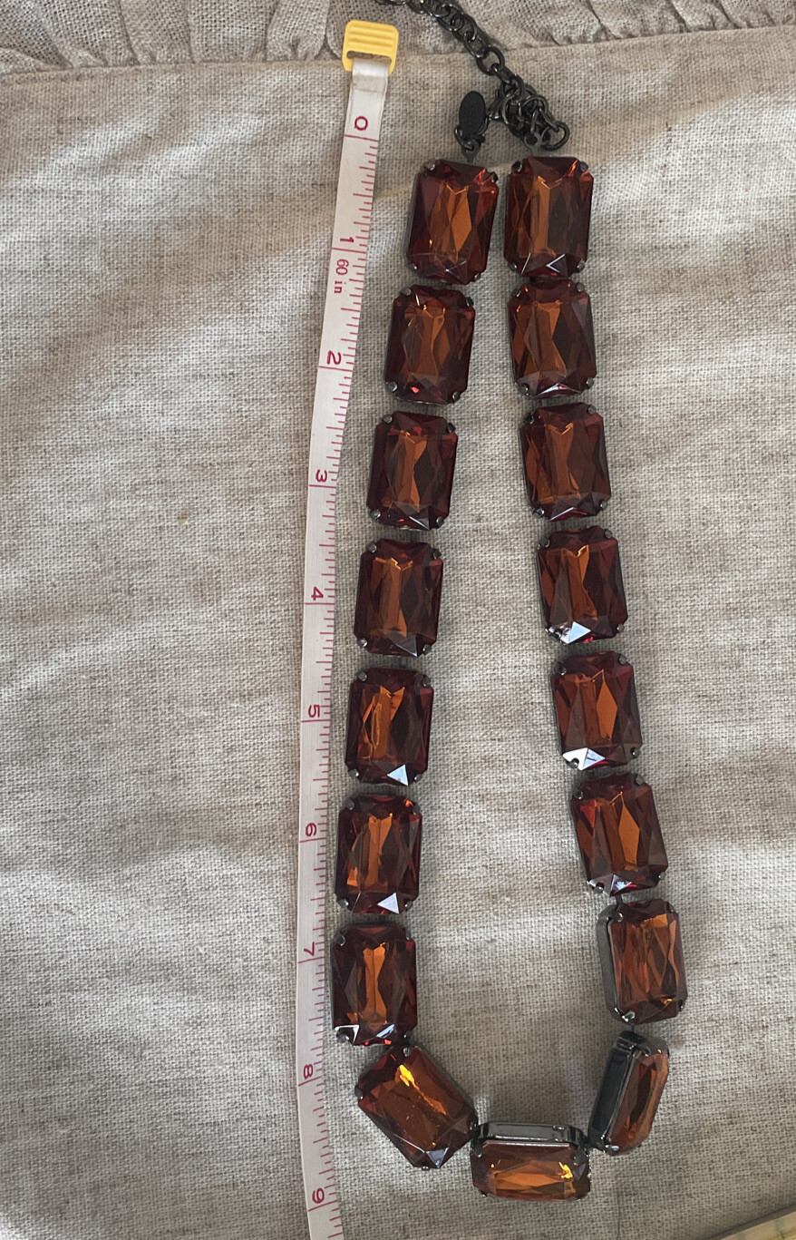 Joan Rivers Large Orange Gemstone 18” Necklace With Lobster Clasp 7318