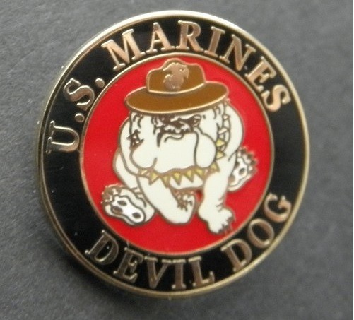 US MARINE CORPS USMC MARINES DEVIL DOG LAPEL PIN BADGE 1 INCH