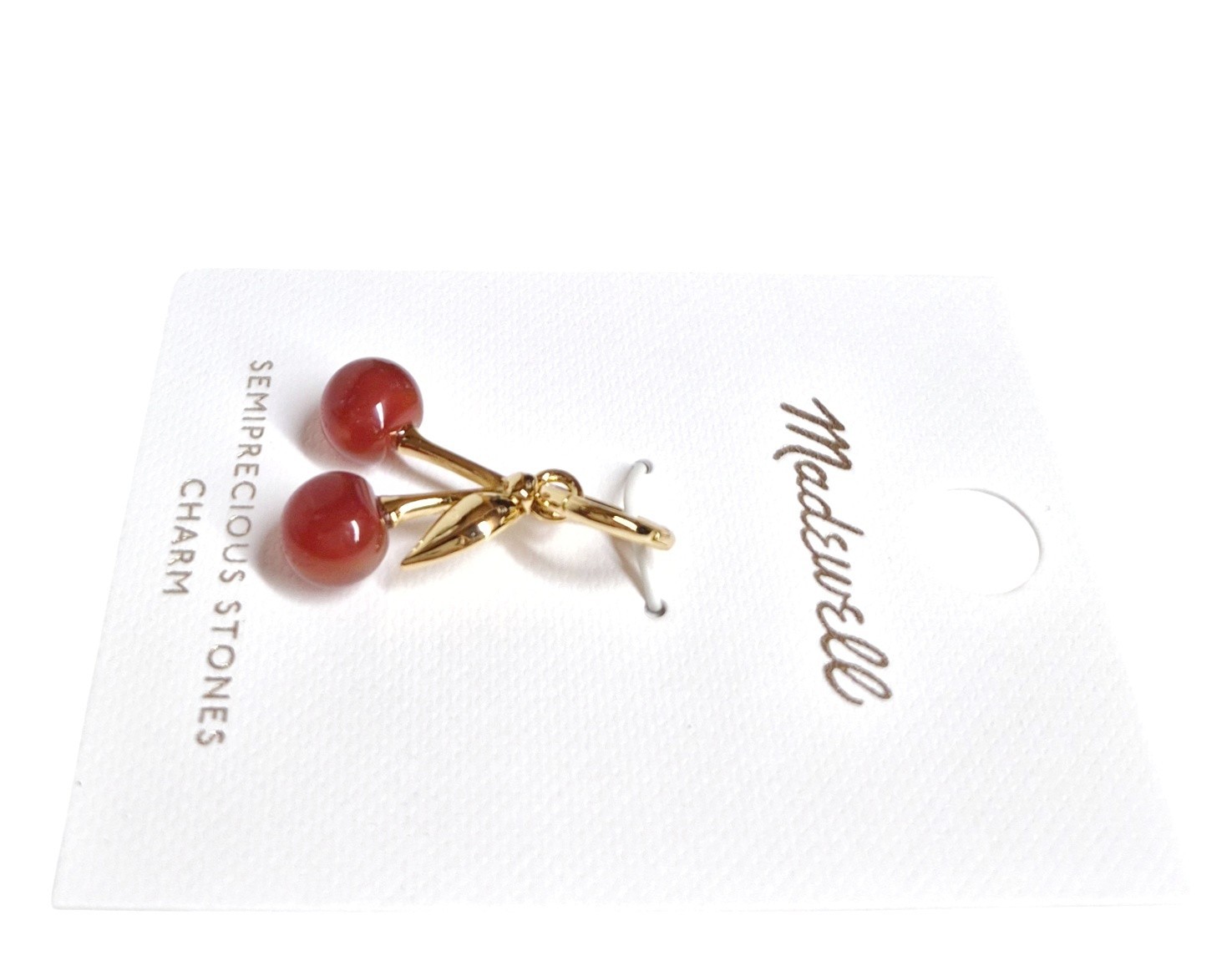Madewell Semiprecious Cherry Charm Antique Gold Red Brass Nickel Safe NZ803 New