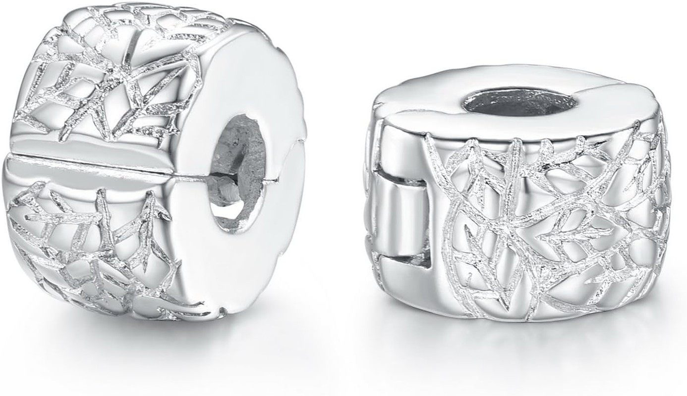 Authentic 2Pc Clip Lock Spacer Stopper Charm Bead Suits Pandora Bracelet NEW USA