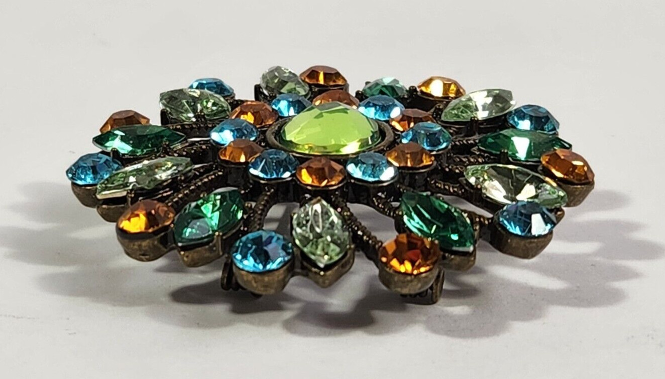 Art Deco Faux Rhinestones Fashion Pin Brooch Jewelry lot of 7